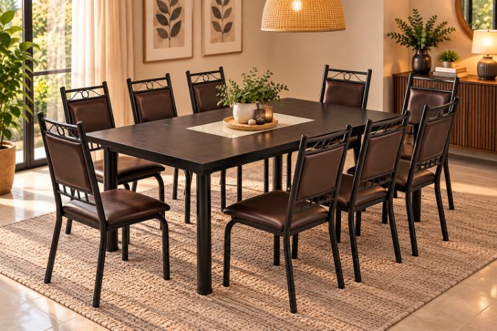 Comedor de ocho sillas montado