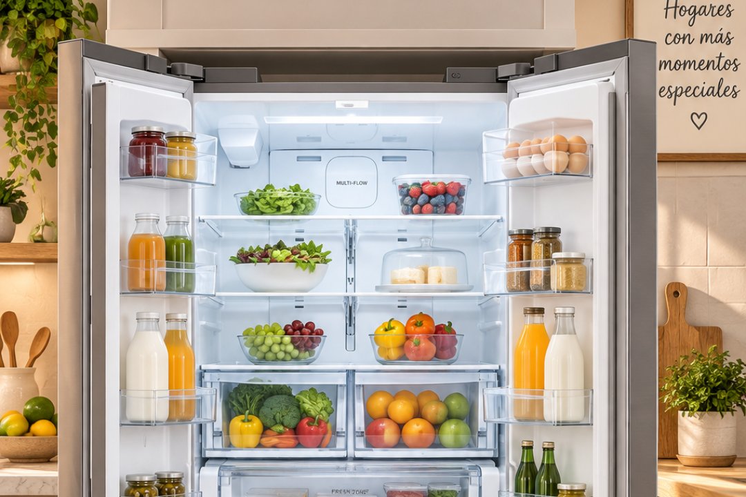 Refrigerador de puertas francesas abierto